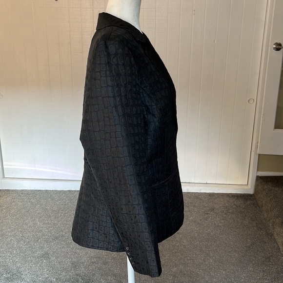 🐊Chicos Sephia Croc Embossed blazer jacket Chicos size 2 (12) - Picture 3 of 10